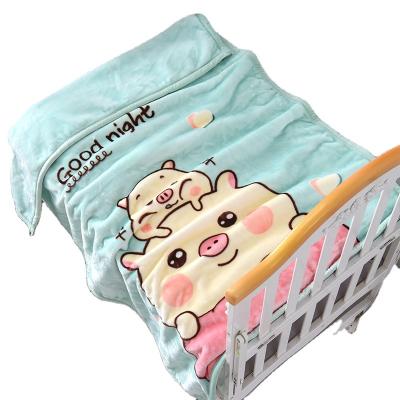 China 2021 New Style OEM Anti-Static Kids Blanket Soft Flannel Fleece Animal Print Throw for sale