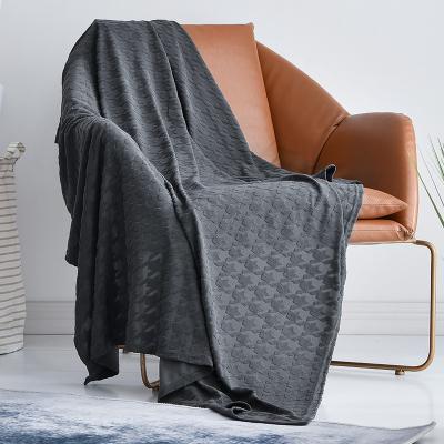 China New Style 2020 PORTABLE Recycled Design Soft And Comfortable Patterned Jacquard Blanket for sale