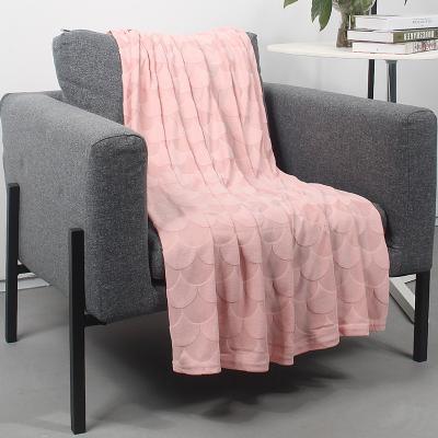 China 2020 HOT SALE PORTABLE Jacquard Fleece Pattern Shell Blanket for sale