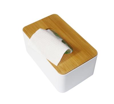 China Popular Eco - Friendly Tissue Dispenser Box Tissue Holder With Bamboo Lid for sale