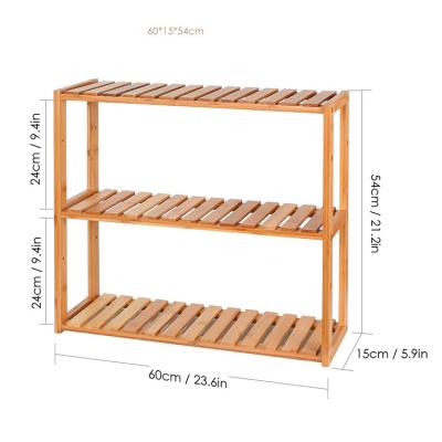 China Viable Multifunctional Bathroom Bamboo Shelf with 3 Tiers for sale