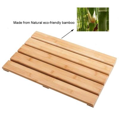 China Sustainable Wholesale Bamboo Shower Mat Bamboo Bathroom Floor Non-Sliding Bamboo Bath Mat From China for sale