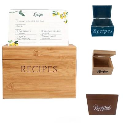 China Viable classic wooden recipe box with 4X6 cards for sale for sale