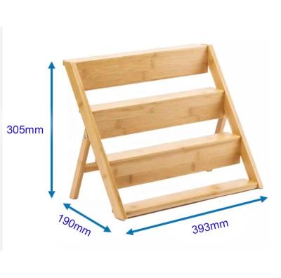 China Eco Friendly Foldable Bamboo Spice Rack Shelf Kitchen Organizer On Sale for sale