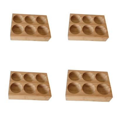 China Eco Viable Bamboo Wooden Egg Tray Box Bamboo Egg Holder for 6 Eggs for sale