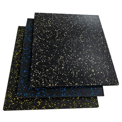 China Mats High Elastic Rubber Gym Rubber Floor Tile Mat Indoor Fitness Room Flooring High Quality Non-Toxic Absorpiton Gymnasium Shock Flooring for sale