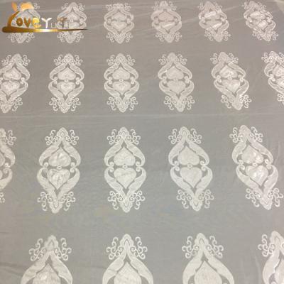 China Decorative Blackout Europe Style Polyester Window Curtain Jacquard Tulle Fabrics for sale