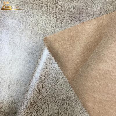 China Anti Static Wholesale Faux Leather Suede Knitted Upholstery Sofa Fabric for sale