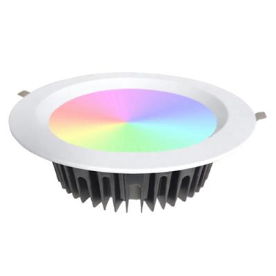 China Modern 15w Wifi Tuya rgbw Recessed Color RGB LED Downlight Led For Smart Home Commercial for sale