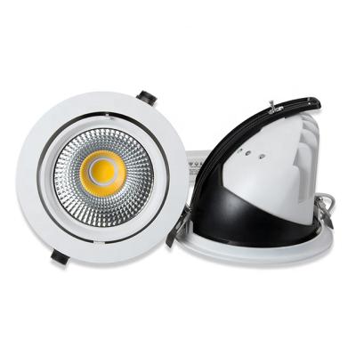 China Modern 5 inch 30W COB small free adjustable slim adjustable ceiling recessed gimbal spot led downlight shop hotel home commercial lighting for sale