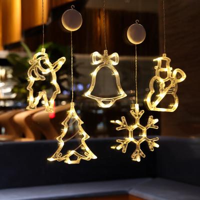 China Colorful LED String Light Shop Window Ornaments Stage Layout Lights Balcony Window Sucker LED Lights Hanging Christmas Lighting for sale