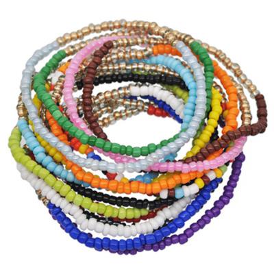 China FASHIONABLE Handmade Multilayer Jewelry Bracelet Bead Charm Bead Bracelet Colorful Elastic Indian Women Girls for sale