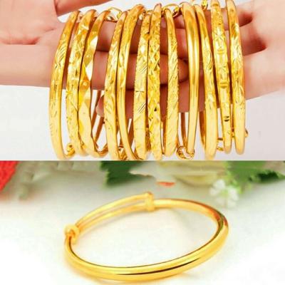 China 2022 Fashion 24k Gold Bangle Vietnam Sand Gold Star Round Belly Bangle for sale