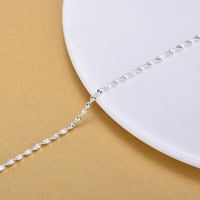 China 2022 new FASHIONABLE S925 silver anklet chain ladies wave water pattern bracelet ladies fashion silver bracelet for sale