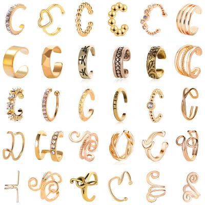 China 2022 retro fresh wind cute simple earrings for men and women without ear clips personality pierced geometric earrings for sale