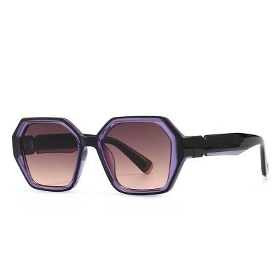 China Fashion sunglasses 2022 retro polygonal sunglasses new big frame sunglasses ladies square sunglasses for sale