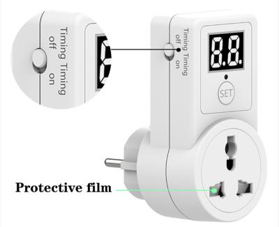 China Countdown 2 Socket Universal EU Plug Residential / Multipurpose Digital Timer Switch With Protective Film for sale