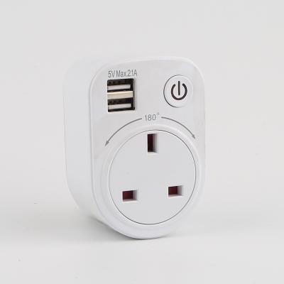 China UK Residential/Multi-Purpose USB Smart Countdown Switch Plug Socket Phone Charger Travel Adapter Charger Adapter for sale