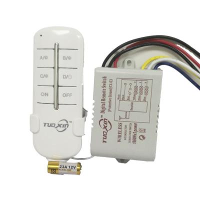 China Wall Digital Light Switch ON/OFFLamp Remote Control 4 Way Residential/All-Purpose Wireless Remote Control Wireless Remote Switch 4 Way for sale