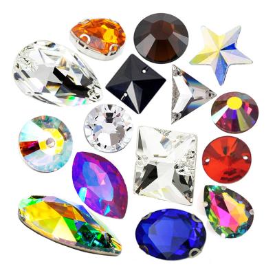 China Wholesale Flatback Stitch Acrylic Stone Back and Flat Back Shaped Resin Gemstone Rhinestones Sew On Glass Diamond Crystal Rhinestones for sale