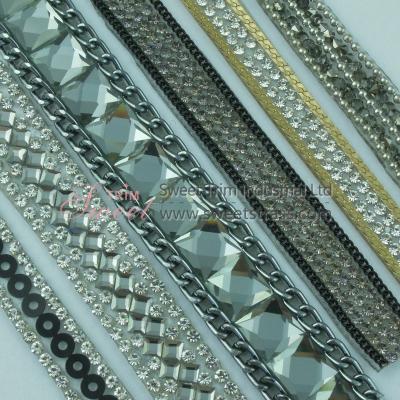 China Wholesale Flatback Rhinestone Trimming Hot Fix Rhinestone Crystal Rhinestone Trimming For Shoes Accessories for sale