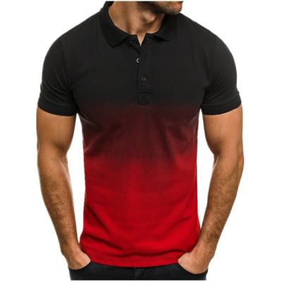 China Hot Gradient Customization Modern Design Anti-wrinkle Factory Sales Slim Fit T-shirt Men Polo Shirt for sale