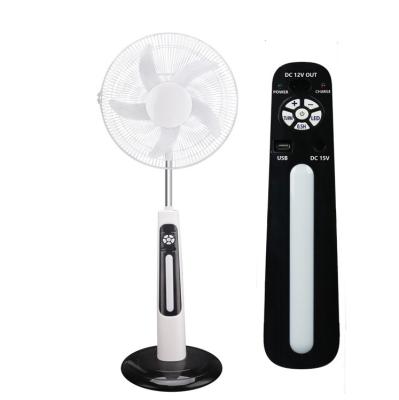 China Customized design rechargeable floor fan energy saving solar panel for electric fan with led light for sale