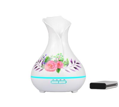 China Smell Comfortable Home 400ML Aromatherapy Grain Aroma Wood Essential Oil Diffuser Ultrasonic Humidifiers for sale