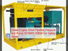 Diesel Engine Drive Pipeline Pressure Test Pump ISO9001 110KW For Safety Valves