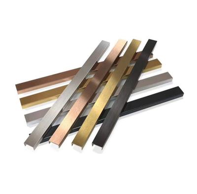 China Modern Made in China Stainless Steel Arch Gold Mirror Trim Stainless Steel U Channel Edge Trim 4mm Tile Trim for sale