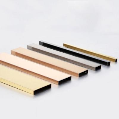 China Modern Decorative Virous Color Tile Trim Stainless Steel Trim Brass Metal Strips Ceramic Sink Gold Trim for sale