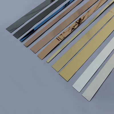 China Modern Pink Flat Trim L Flat Mirror Stainless Steel Strip Tile Trim Shape Tile Trim Gold Tile Trim for sale