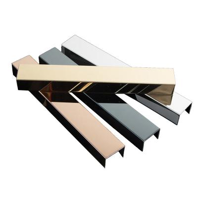 China Sale Modern Black Metal 304 Stainless Steel Tile Trim Stainless Steel Edge Trim For Tiles for sale