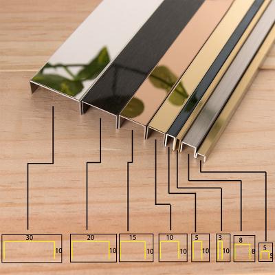 China Modern Tile Joint Panel Tile Edge Protector Strips Decorate Wall Stainless Steel Tile Trim Profile for sale