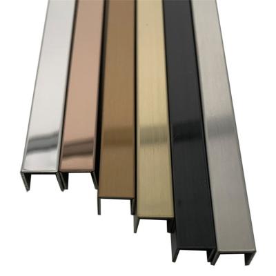 China Modern Flat Trim Decorative Flat Corner Metal Strip Tile Stainless Steel Stainless Steel Trim for sale