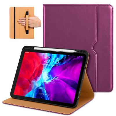 China Premium Synthetic Leather/Automotive Sleep/Integrated Leather Hand Straps Fabric Custom Shockproof Foldable Magnetic Leather Tablet Case For Shock Proof Cover For iPad Pro 2021 for sale