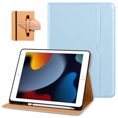 China Multiple Viewing Angles / With Stylus Pen Slot / With Elastic Hand Strap High Quality iPad 2021 Leather Case For iPad 9th / 8th / 7th Generation Case 2021 / 2020 / 2019 10.2 inch for sale