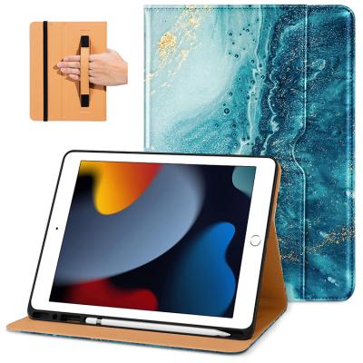 China Multiple Viewing Angles/With Stylus Pen Slot/With Elastic Band Strap Shockproof Waterproof Waterproof iPad Hand Slim Case For iPad 9th/8th/7th Generation 10.2 inch Case 2021/2020/2019 for sale