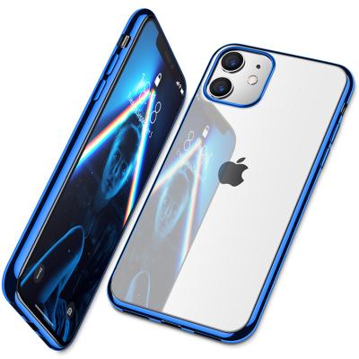 China Clear Slim Fit Shockproof Soft TPU Cover With Metal Luster Edge Latest iPhone Case For Iphone 11 6.1 inch for sale