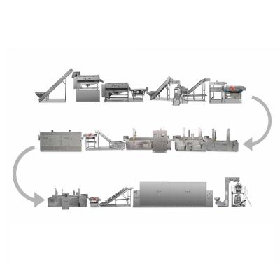 중국 Vegetable Processing Plant Made In China SUS304 Automatic French Fries Production Line Frozen French Fries Production Line 판매용