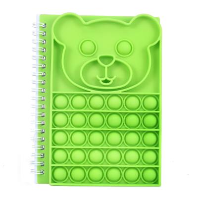 China Hot Selling Amazon Silicone Pop Spiral Notebook Cover Notebook Kids Back To School Busy Person Toys Push Bubbles Loose Spiral NotebookHot Selling for sale