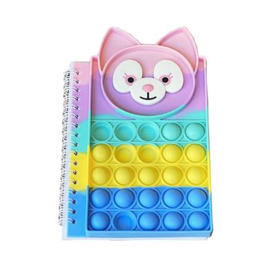 China New Design A6 Spiral 2022 Silicone Push Bubble Popper Noise Sensory Notebook for sale