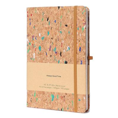 China Printed Leather Diary A5 Logo Cork Notebook Custom PU School Stationary Planner Promotion Diary for sale