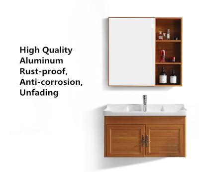 China Balcony Modern Aluminum Wall Mounted Wash Basin Cabinet Bathroom Space Smart Mirror Cabinet for sale