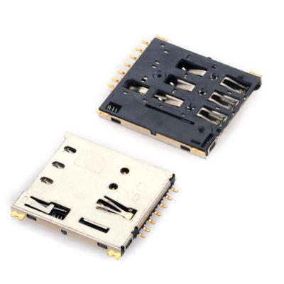 China N MUP 17 Years Factory Supply Best Quality Promotional Push-Push Sim Card Connector nano 6pin Sim Contact Hinge Pc Quality for sale