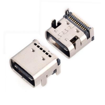 China MUP-U20202 24PIN Horizontal Type 3.1 Mobile USB C Double-row Female SMT Receptacle Without Cover SMT 24PIN CH1.63 for sale