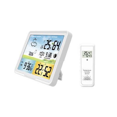 China Best wireless and new design weather station wireless clock desktop digital clock with sunrise and sunset with cheap price for sale