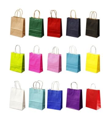 China Custom Recyclable 1000Pcs Color Kraft Paper Bag Clothing Tote Bag Custom Logo Hand Held Gift Takeout Bag Custom Logo for sale