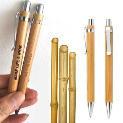 China BB-005FH promotion low price premium quality stationery school office click bamboo wooden pen for sale