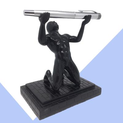 China Creative Black Europe Jaguar JR-1234 Bodybuilding Sculpture Pen Holder For Gifts for sale